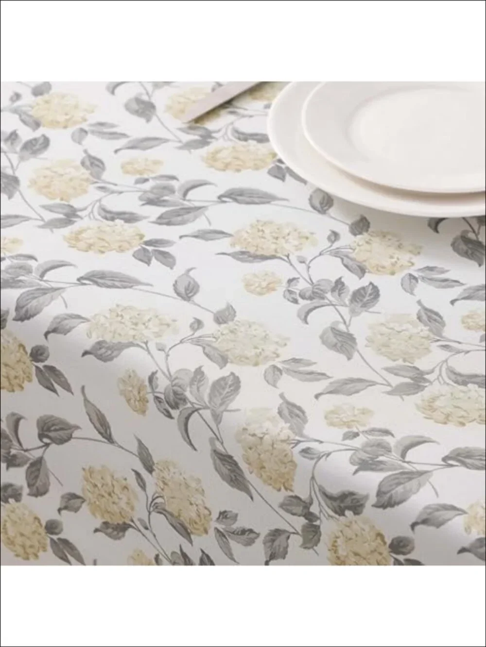 Easy Care Polyester Tablecloth 60x84 Floral Hydrangea Stain Resistant